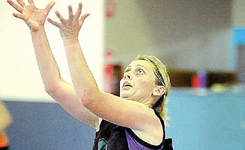 Tanya Gempton from the Maryborough Guns only had eyes for the ball as she takes a pass at the PCYC. Tanya Gempton from the Maryborough Guns only had eyes for the ball as she takes a pass at the PCYC.